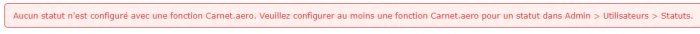 CarnetAero no status configuered.png