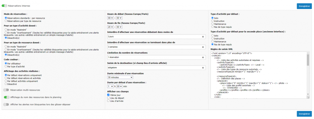 gestion des réservations